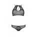 Комплект: бра, трусики з ажурним декором та відкритим кроком Ursula Set black S/M — Passion