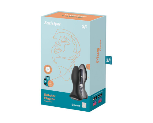 Анальна смарт вібропробка із перлинним масажем Satisfyer Rotator Plug 2+ Black