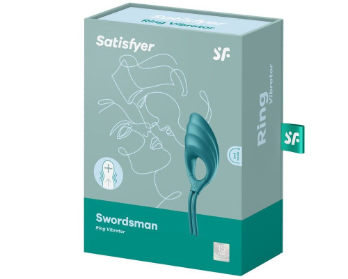 Эрекционное виброкольцо лассо Satisfyer Swordsman Green, крепкая фиксация, 10 режимов, мощный мотор