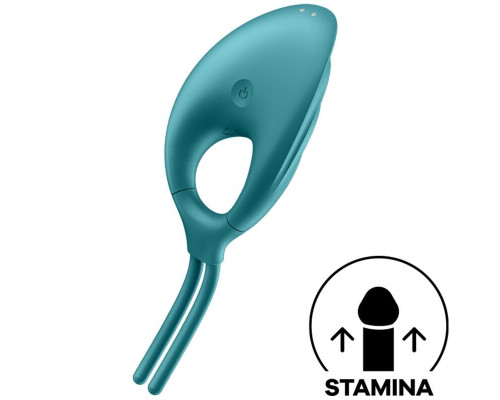 Эрекционное виброкольцо лассо Satisfyer Swordsman Green, крепкая фиксация, 10 режимов, мощный мотор