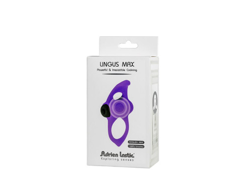 Эрекционное виброкольцо Adrien Lastic Lingus MAX Violet с язычком для стимуляции клитора