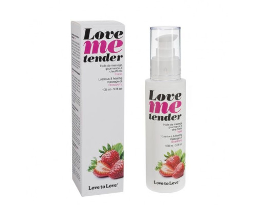 Масажне масло Love To Love LOVE ME TENDER Strawberry (100 мл) натуральне без консервантів