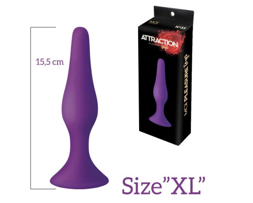 Анальна пробка з присоскою MAI Attraction Toys №35 Purple, довжина 15,5 см, діаметр 3,8см