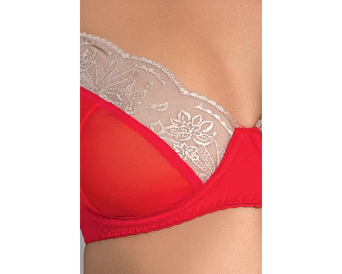 Комплект білизни LORAINE SET red L/XL - Passion Exclusive: ліф, стрінги, пояс для панчох