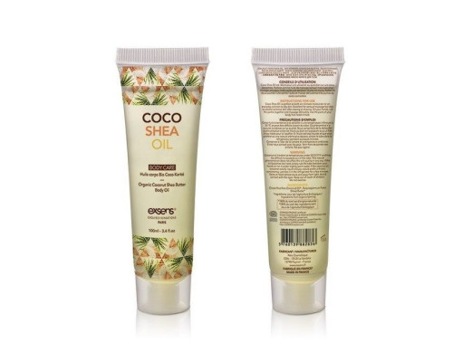 Органічна кокосова олія каріте (Ши) для тіла EXSENS Coco Shea Oil 100 мл, сертифікат ECOCERT