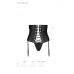 Пояс-корсет з екошкіри Celine Set black L/XL — Passion: шнурівка, знімні пажі для панчіх, стрінги