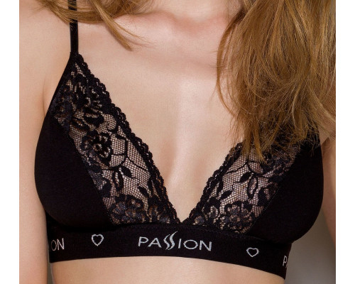 Еластичний топ з мереживом Passion PS001 TOP black, size M