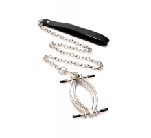 Затискач для статевих губ з повідцем Master Series Pussy Tugger Adjustable Vagina Clamp with Chain