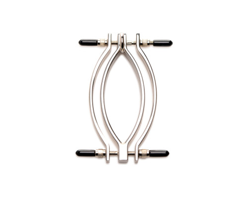 Затискач для статевих губ з повідцем Master Series Pussy Tugger Adjustable Vagina Clamp with Chain