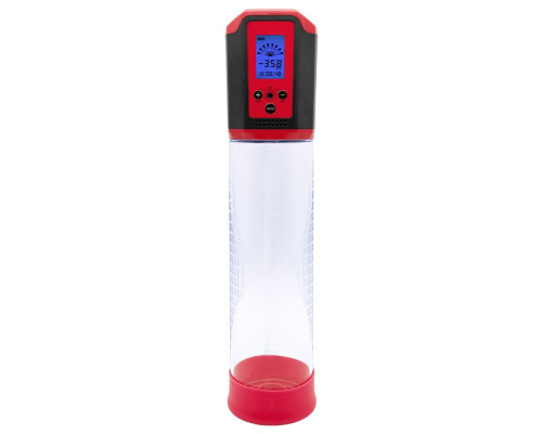 Автоматична вакуумна помпа Men Powerup Passion Pump Red, LED-табло, перезаряджувана, 8 режимів