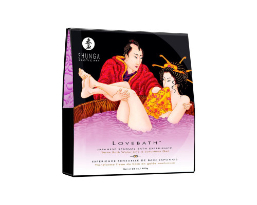Гель для ванни Shunga LOVEBATH – Sensual Lotus 650гр, робить воду ароматним желе зі SPA ефектом