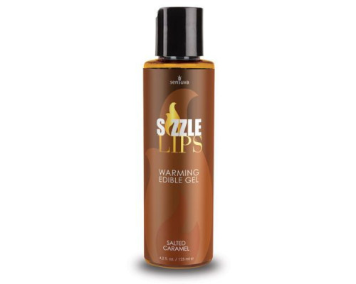Согревающий массажный гель Sensuva - Sizzle Lips Salted Caramel (125 мл), без сахара, съедобный
