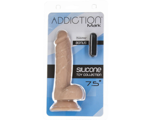 Реалістичний фалоімітатор на присосці ADDICTION - Mark 7,5″ Dildo With Balls, Beige