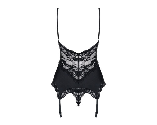 Obsessive 810-COR-1 corset & thong black L/XL