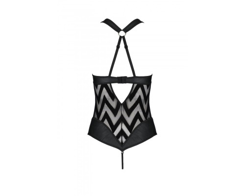 Сітчастий боді з халтером та ритмічним малюнком Hima Body black XXL/XXXL - Passion
