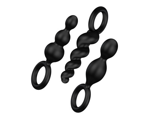 Набір анальних іграшок Satisfyer Plug black (set of 3) — Booty Call, макс. діаметр 3 см