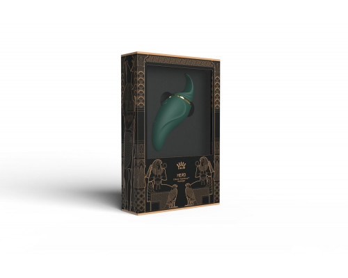 Вібратор 2в1 з язичком Zalo — Hero Jewel Green, кристал Swarovski