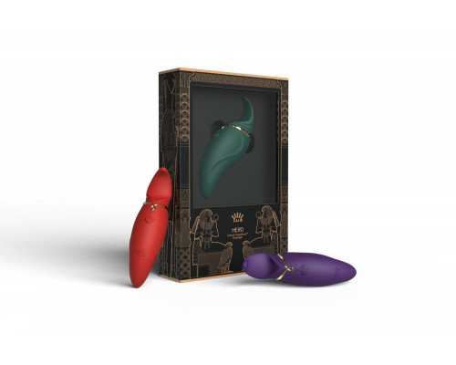 Вібратор 2в1 з язичком Zalo — Hero Jewel Green, кристал Swarovski