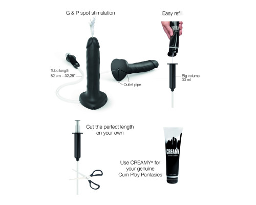 Фалоімітатор, що кінчає Strap-On-Me SQUIRTING CUM DILDO REALISTIC Black L