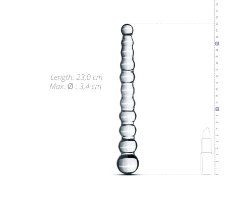 Скляний ділдо у вигляді намистин Gildo Glass Dildo No. 20