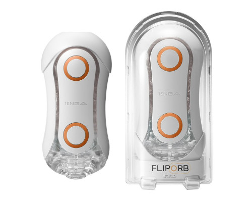 Мастурбатор Tenga FLIP ORB — Orange Crash, з можливістю зміни тиску та стимулювальними кульками всер