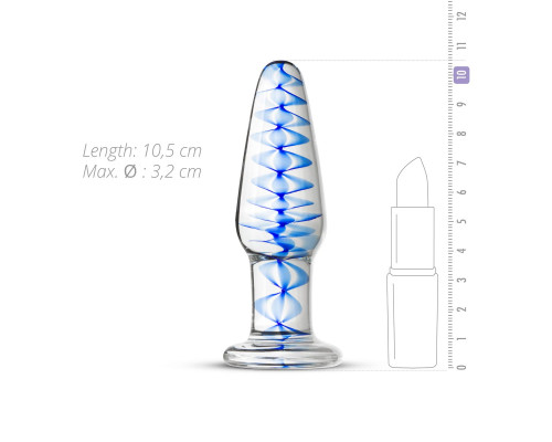 Скляна анальна пробка з внутрішньою спіраллю Gildo Glass Buttplug No. 23