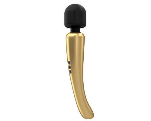 Мощный вибромассажер Dorcel MEGAWAND Gold водонепроницаемый, перезаряжаемый, 160 режимов