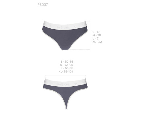 Спортивні трусики-стрінги Passion PS007 PANTIES dark grey, size L