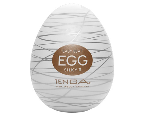 Мастурбатор-яйце Tenga Egg Silky II з рельєфом у вигляді павутини
