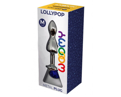 Анальна пробка Wooomy Lollypop Double Ball Metal Plug Blue M
