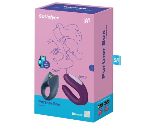 Набір Satisfyer Partner Box 2 (смарт-вібратор для пар Double Joy + віброкільце Royal One)