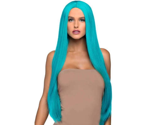 Leg Avenue Long straight center part wig turquoise