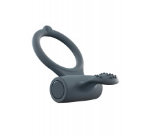 Эрекционное кольцо Dorcel Power Clit Plus с вибрацией, перезаряжаемое, с язычком со щеточкой