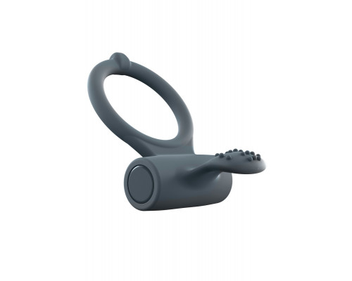 Эрекционное кольцо Dorcel Power Clit Plus с вибрацией, перезаряжаемое, с язычком со щеточкой
