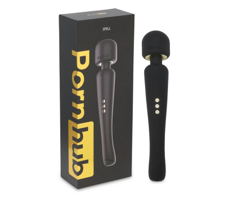 Вібромасажер Wand з трьома насадками Pornhub Spell Wand Set, потужний