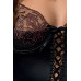 Корсет з пажами BRIDA CORSET black XXL/XXXL - Passion Exclusive, трусики, шнурівка