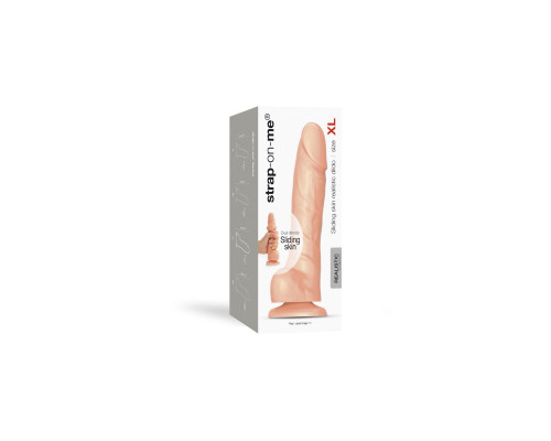 Реалістичний фалоімітатор Strap-On-Me Sliding Skin Realistic Dildo Vanille - XL, ефект рухливої шкір