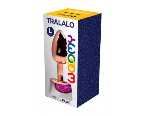 Анальна пробка Wooomy Tralalo Rose Gold Metal Plug MAGENTA L