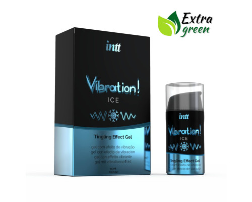Рідкий вібратор Intt Vibration Ice (15 мл) EXTRA GREEN, дуже незвичайний, діє до 30 хвилин