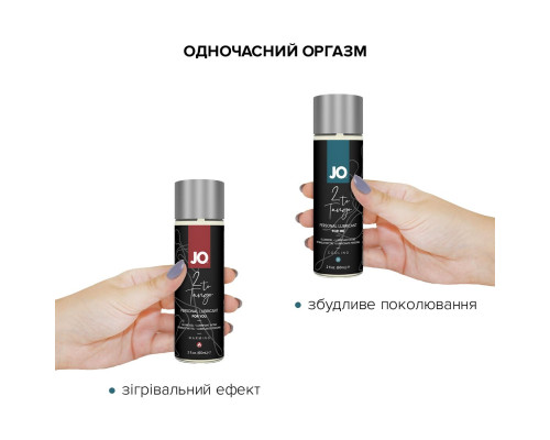 Набір змазок для пари System JO 2-TO-TANGO: зігрівальна для нього та стимулювальна для неї