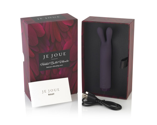 Вібратор з вушками Je Joue - Rabbit Bullet Vibrator Purple, глибока вібрація