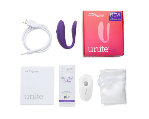 Недорогий вібратор для пар We-Vibe Unite 2 Purple, однокнопковий пульт ДК