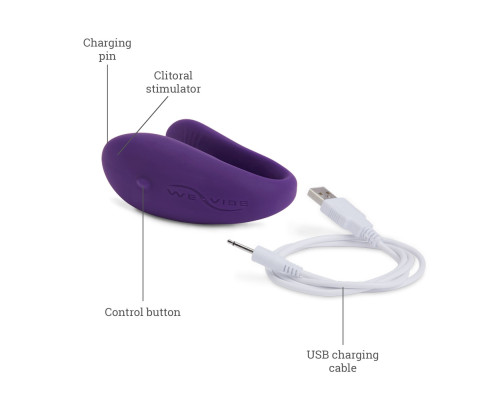 Недорогий вібратор для пар We-Vibe Unite 2 Purple, однокнопковий пульт ДК