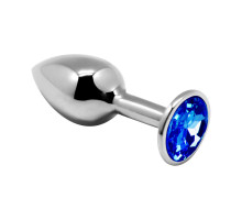 Металева анальна пробка з кристалом Alive Mini Metal Butt Plug Blue L