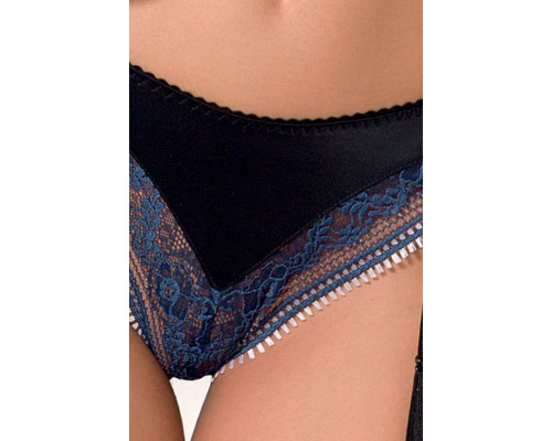 Комплект белья GISELE SET black XXL/XXXL - Passion Exclusive: лиф, трусики с пажами