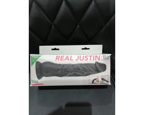 Фалоімітатор із присоскою Real Body — Real Justin Black (м'ята упаковка)