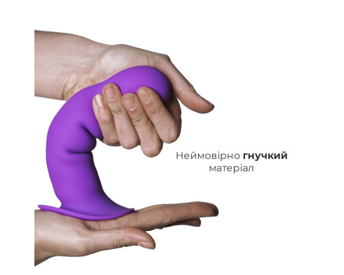 Дилдо з присоскою Adrien Lastic Hitsens 3 Purple, відмінно для страпона, діаметр 4,1 см, довжина 18,2см