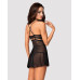 Obsessive 838-BAB-1 babydoll & thong black S/M