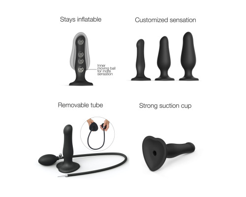Strap-On-Me INFLATABLE DILDO PLUG - NOIR
