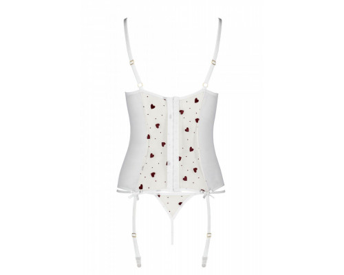Корсет з підв'язками + стрінги LOVELIA CORSET white L/XL - Passion